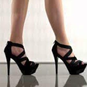 Jessica Simpson JS-Maple Kidsued Heels Black, Size 8